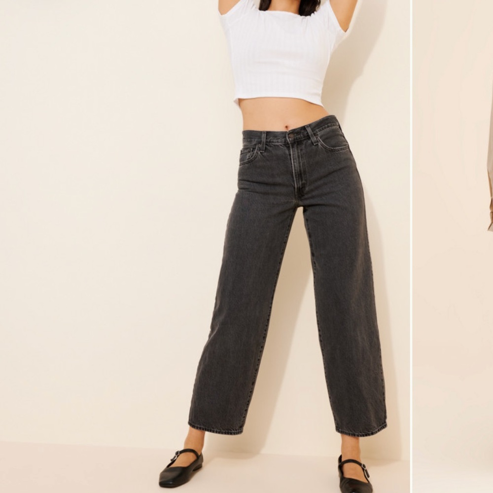 Levi's Washed Black Baggy Dad Jeans